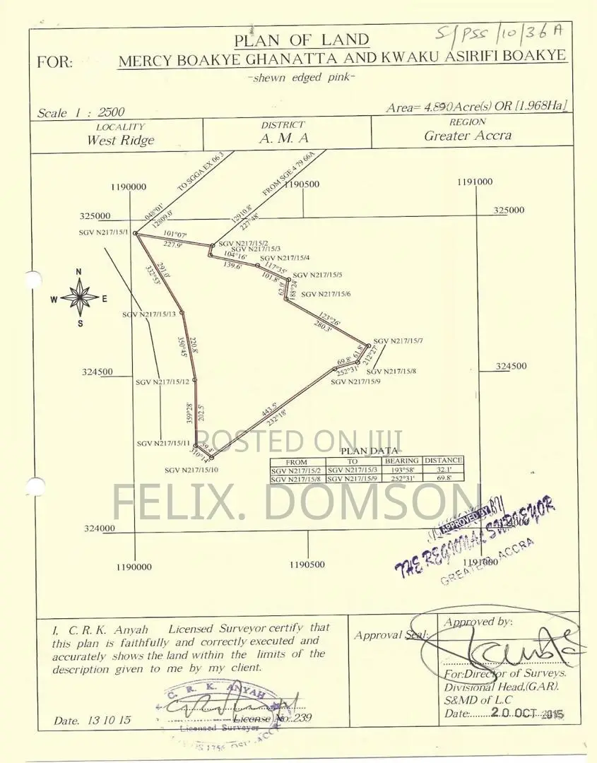 4.86 Acres of Land for Sale at West Ridge - Land in Greater Accra, Ridge, West Ridge - Sale